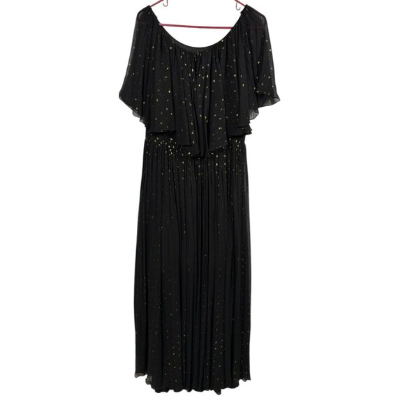 Rebecca Minkoff Gown Womens 10 Silk Gold Dot Ethereal Black Quiet Luxury NY Eve - Picture 6 of 11